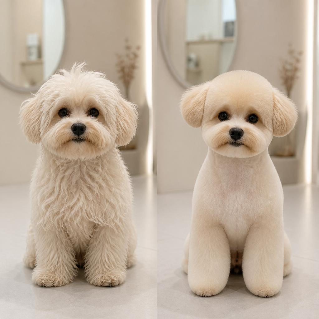 愛犬を新しいスタイルに！流行りの韓国カットで可愛さを引き立てます！