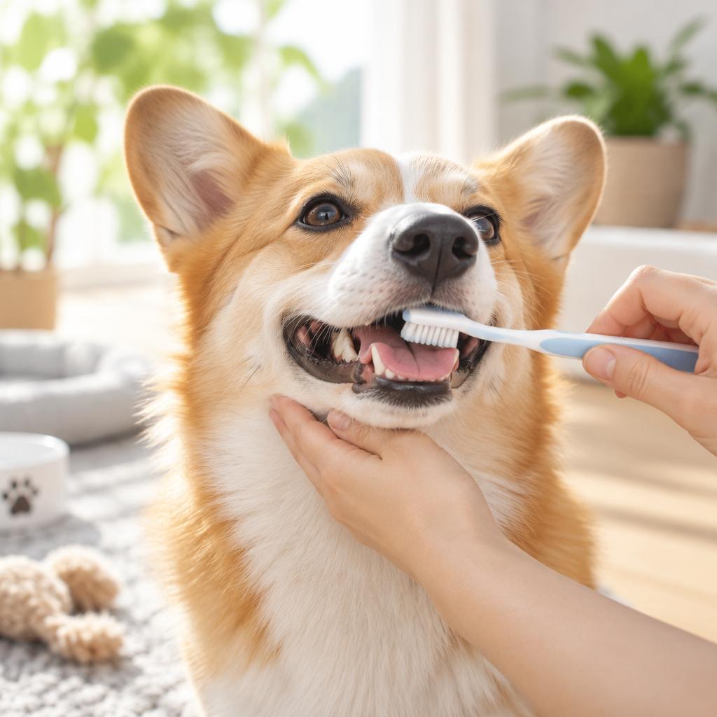 そのひと磨きが、愛犬の未来を守る。毎日の歯磨きで、ずっと元気な笑顔を。