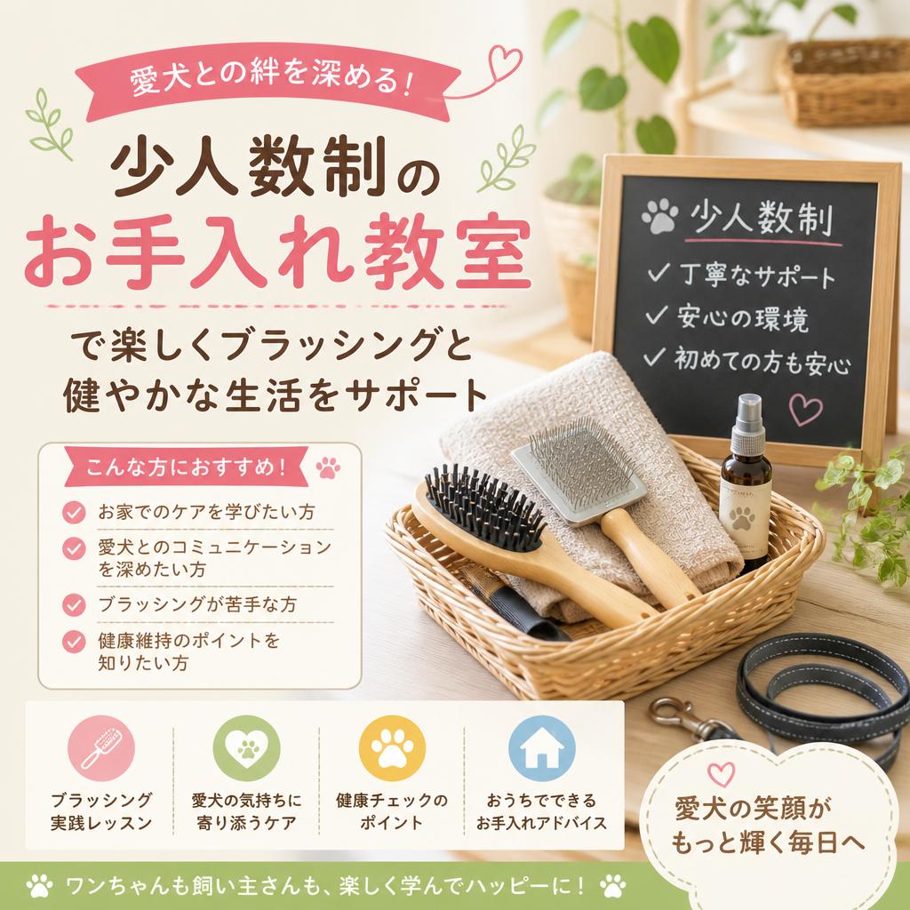 愛犬との絆を深める！少人数制のお手入れ教室で楽しくブラッシングと健やかな生活をサポート