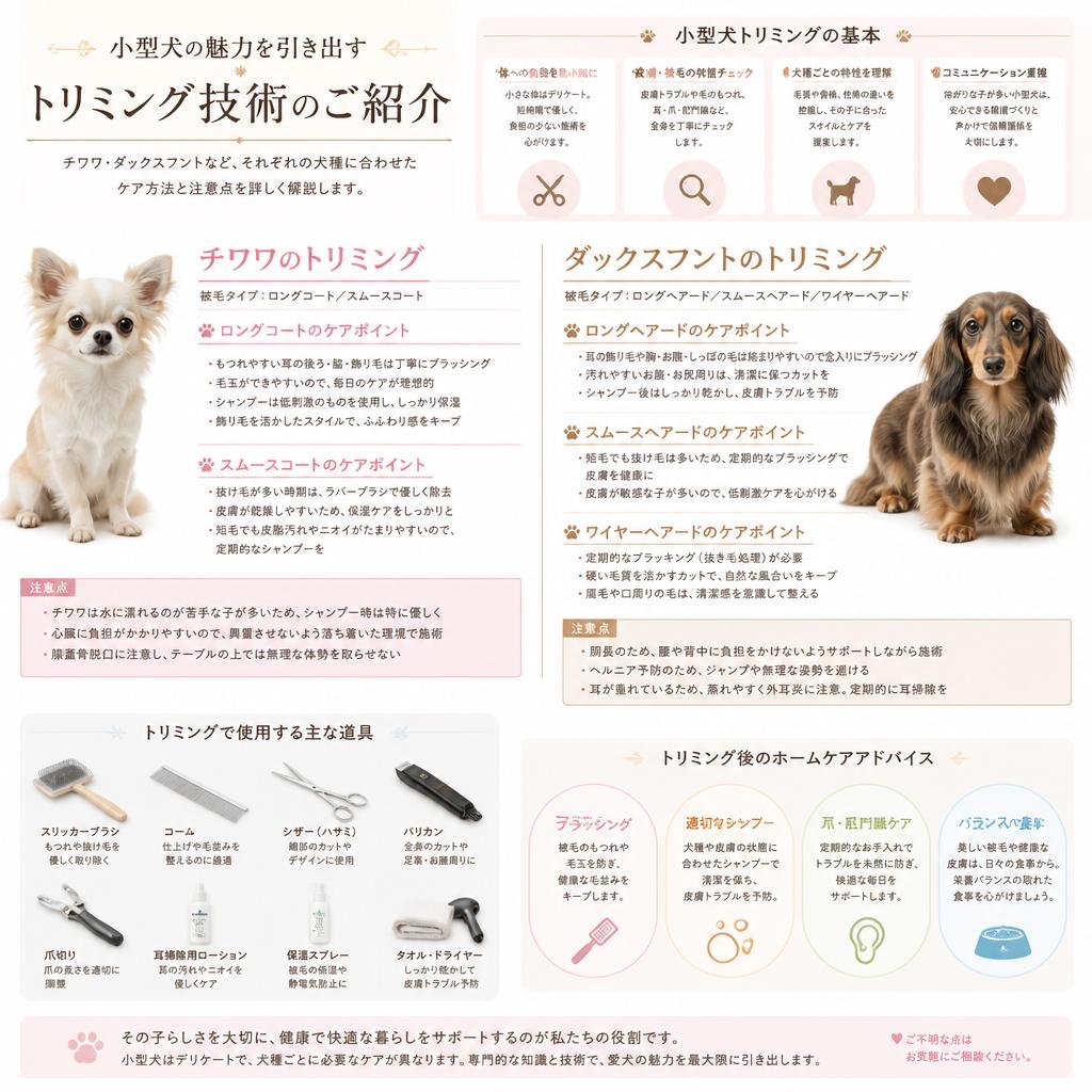小型犬のトリミング技術