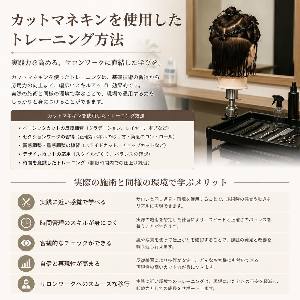 2. カットマネキンを使った実践的学習