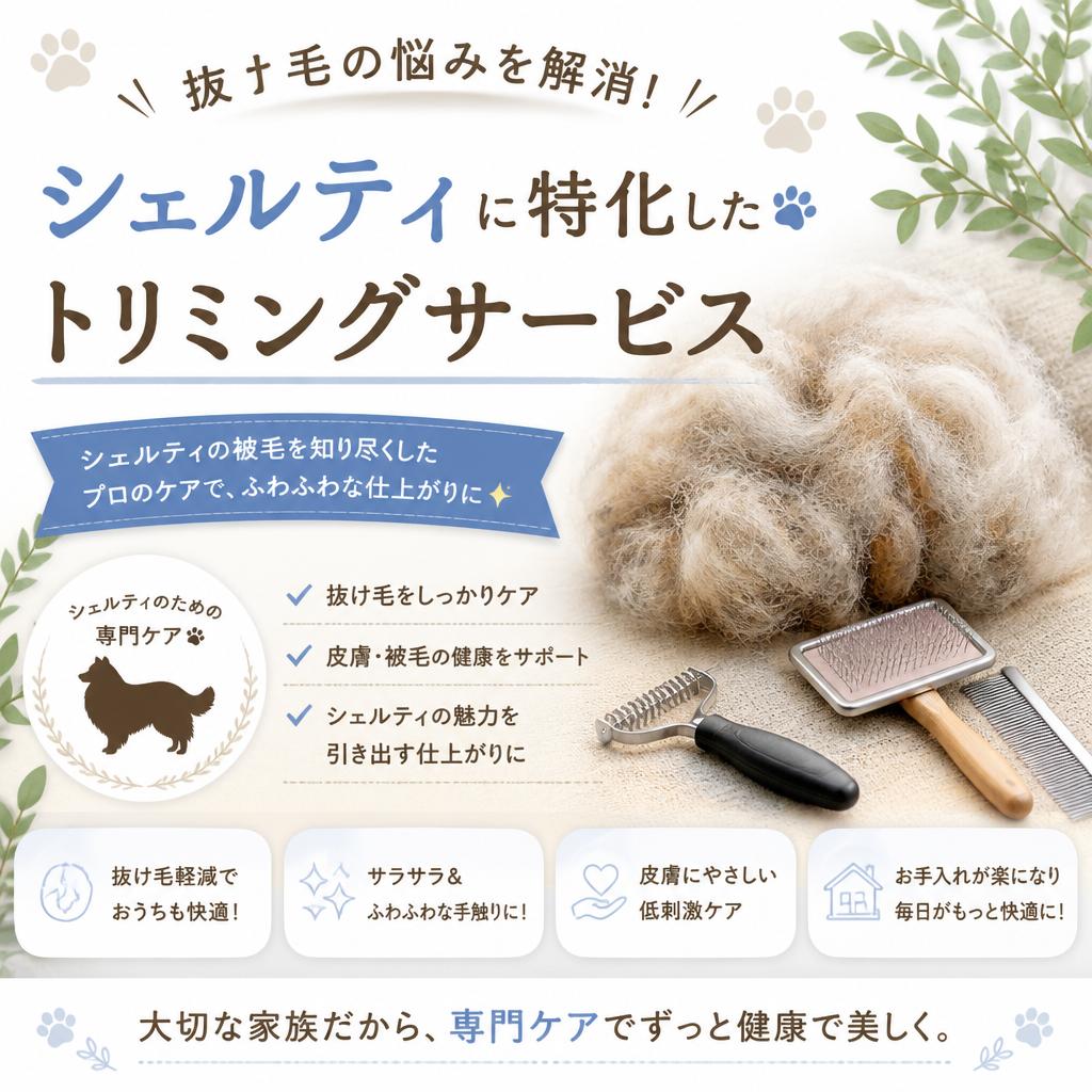 抜け毛の悩みを解消！シェルティに特化したトリミングサービス