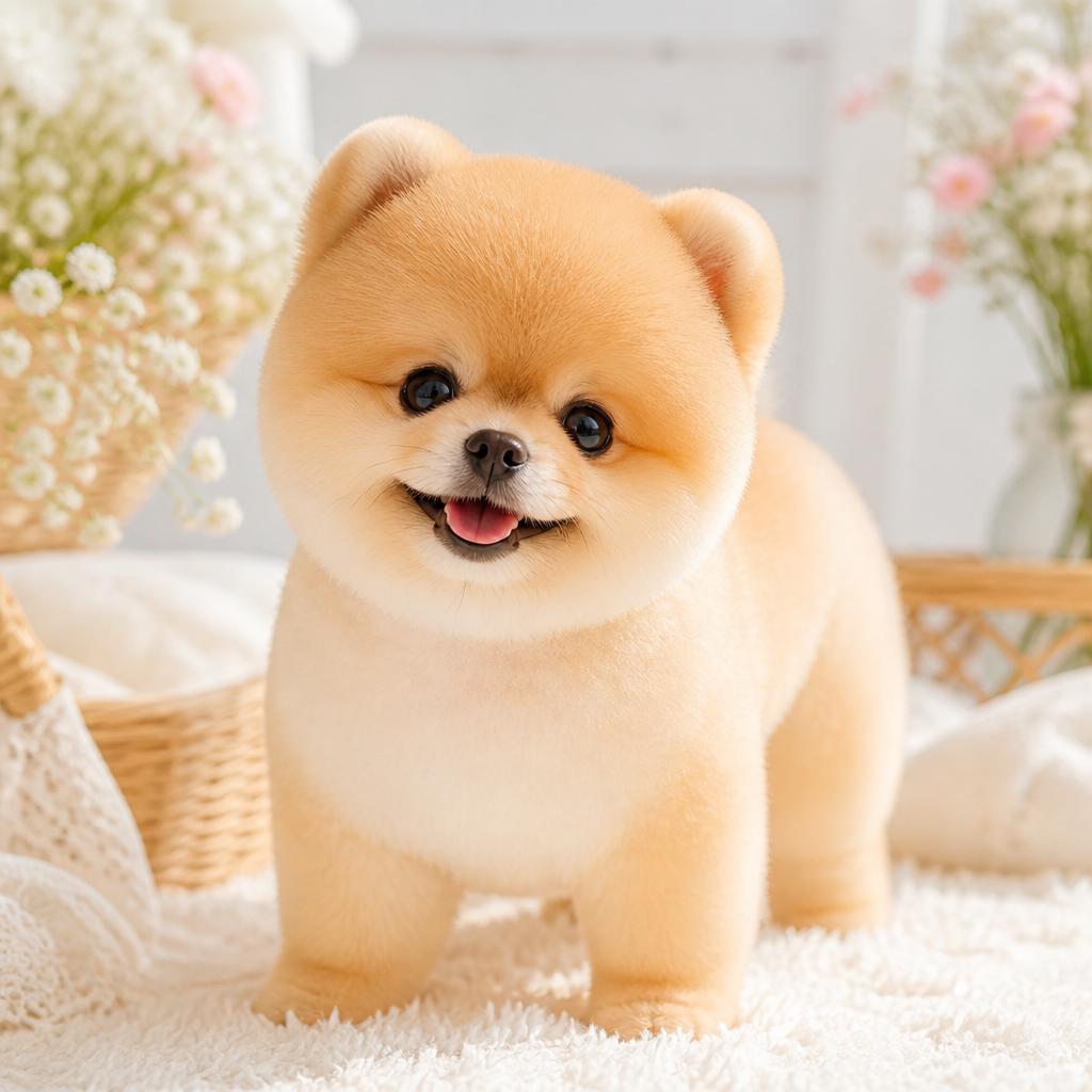 ポメラニアンのこぐまカットで愛らしさ倍増！