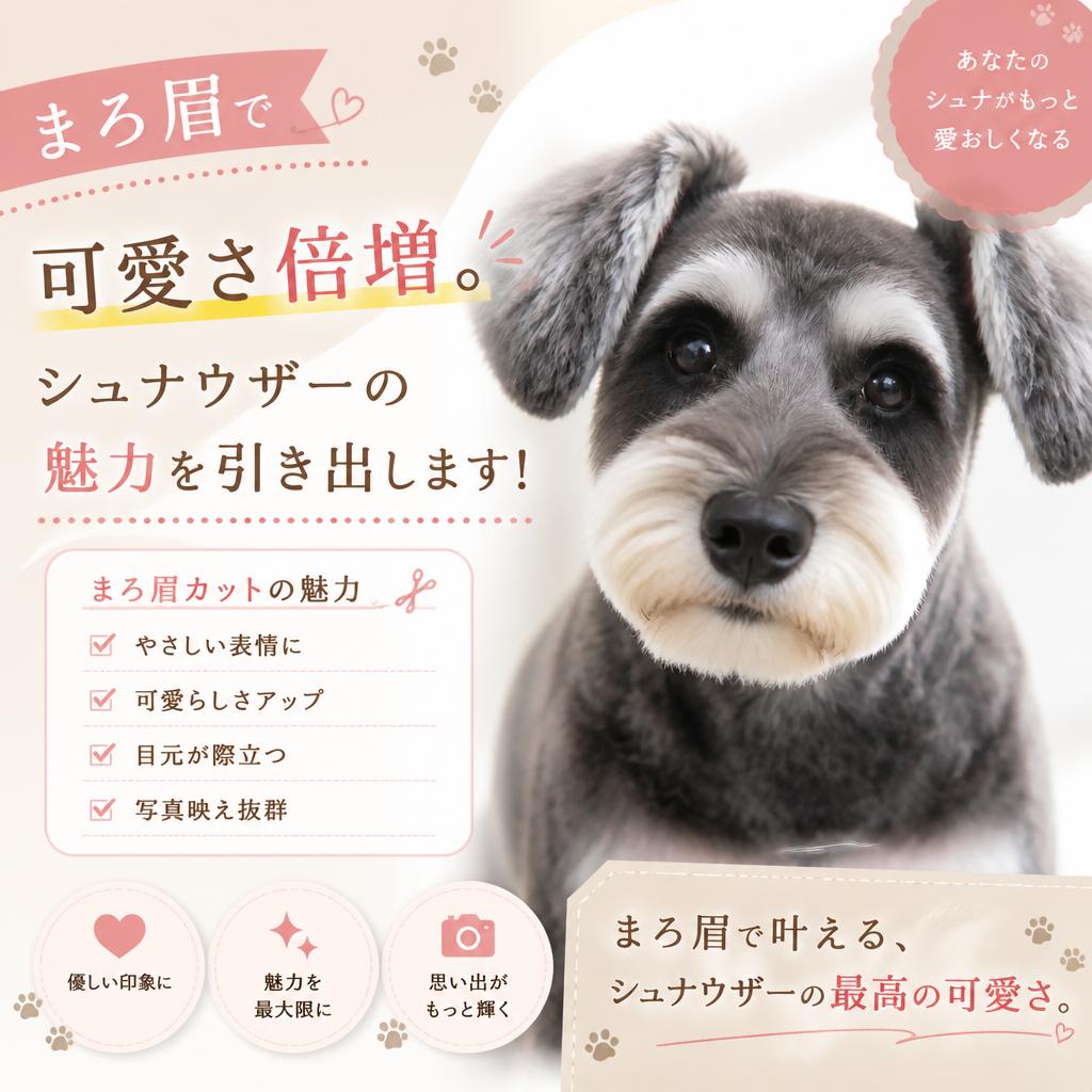 まろ眉で可愛さ倍増。シュナウザーの魅力を引き出します！