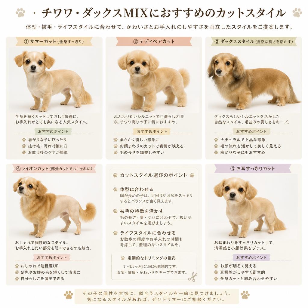 チワワ・ダックスの特性を活かしたスタイル