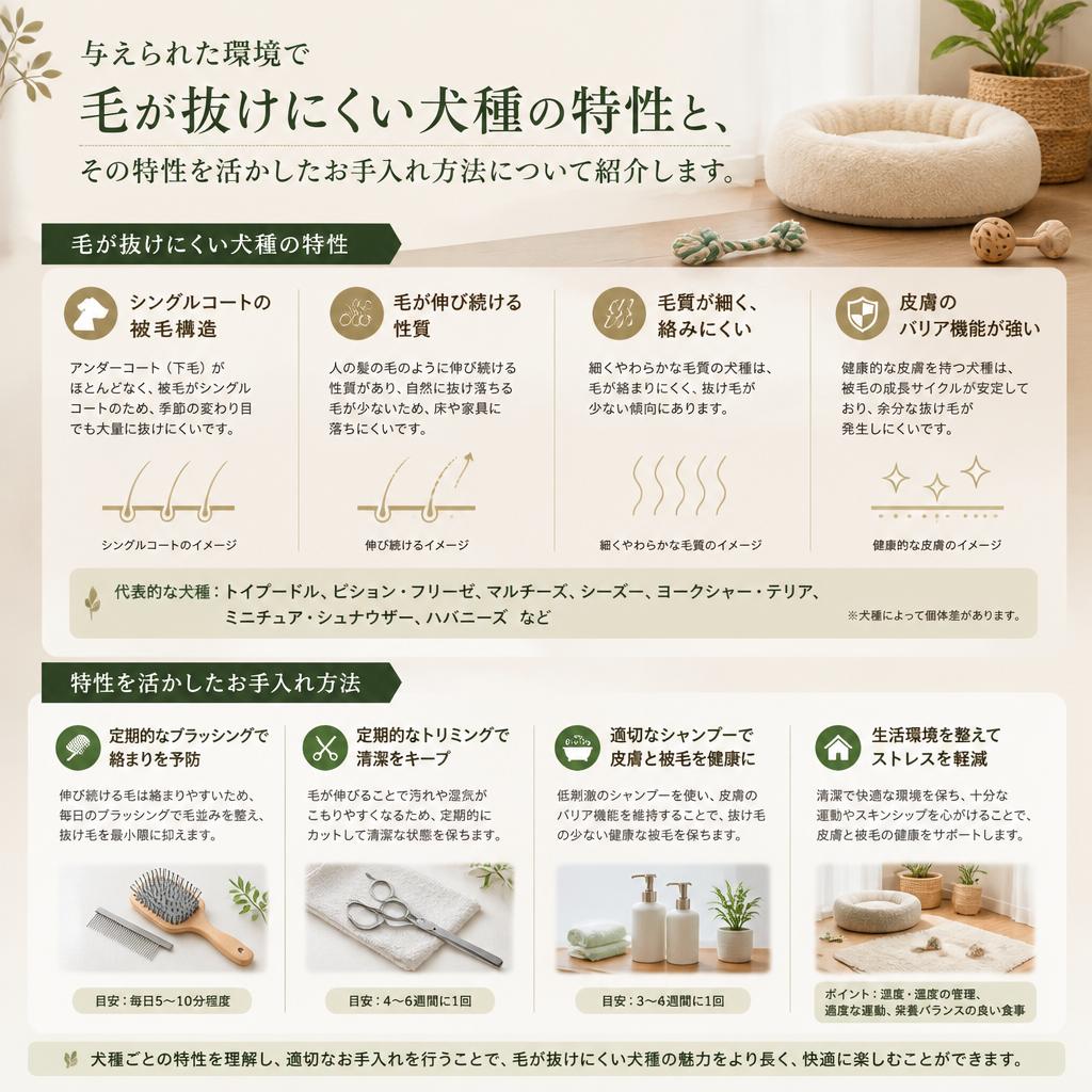 5. 毛が抜けにくい犬種の特徴とは？