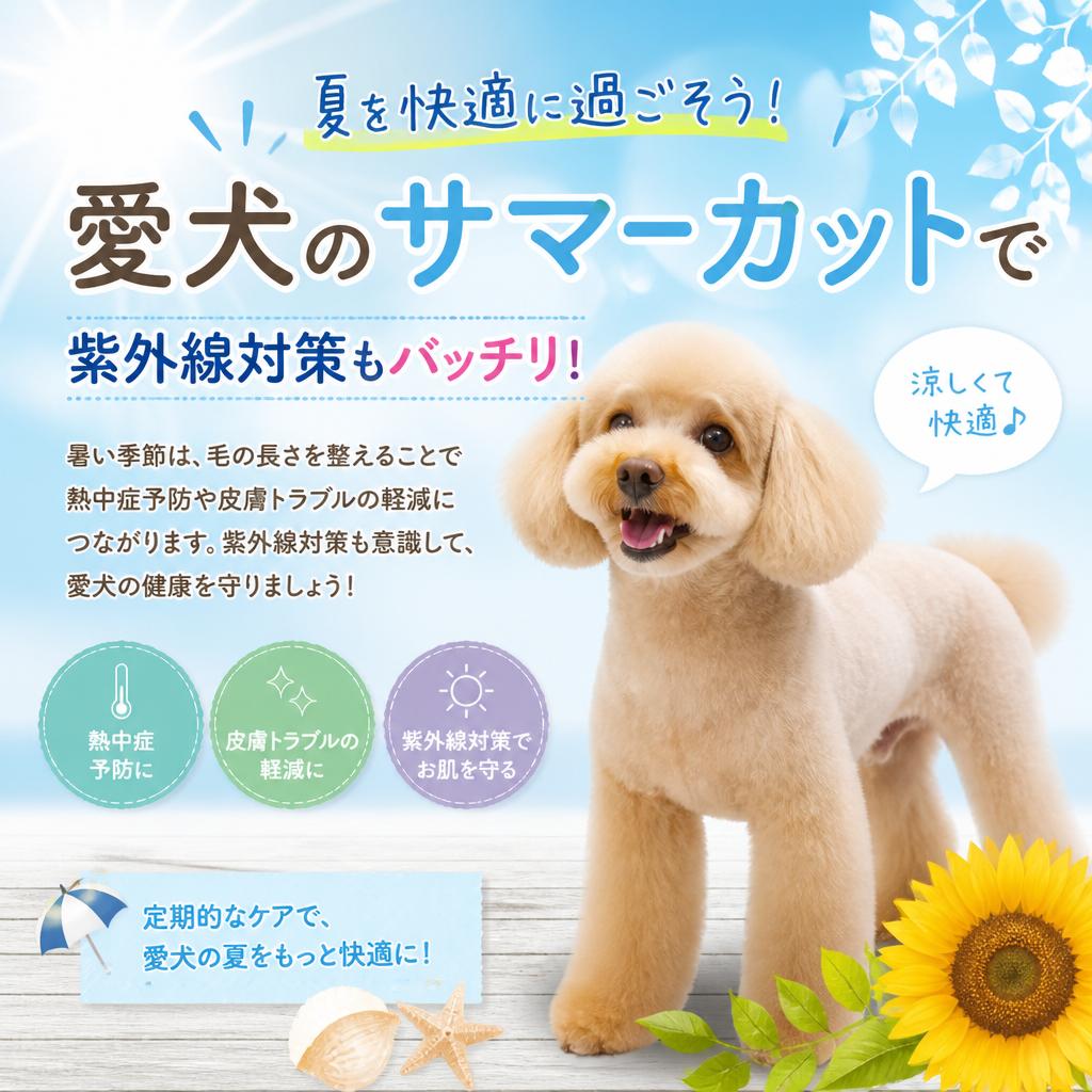 夏を快適に過ごそう！愛犬のサマーカットで紫外線対策もバッチリ！